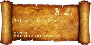 Moller Lázár névjegykártya